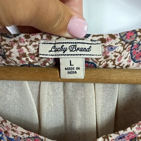 Lucky Brand Pink Floral Sleeveless Drawstring Midi Dress - Picture 5 of 7